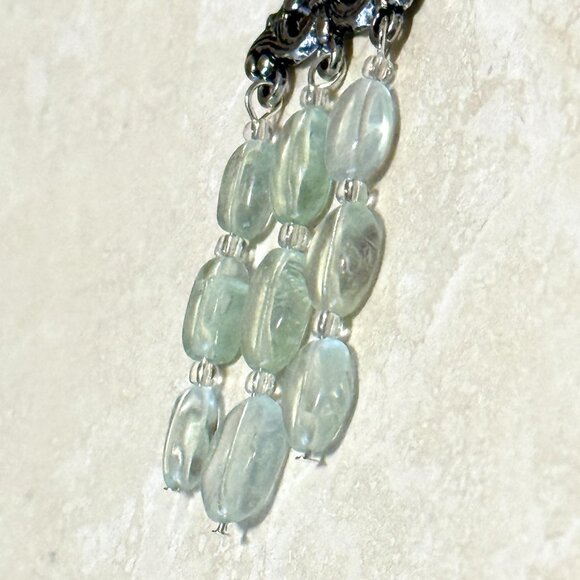 2/20$, Light Green Fluorite Earrings, Genuine Gemstone & Sterling Silver Hooks - Picture 5 of 10
